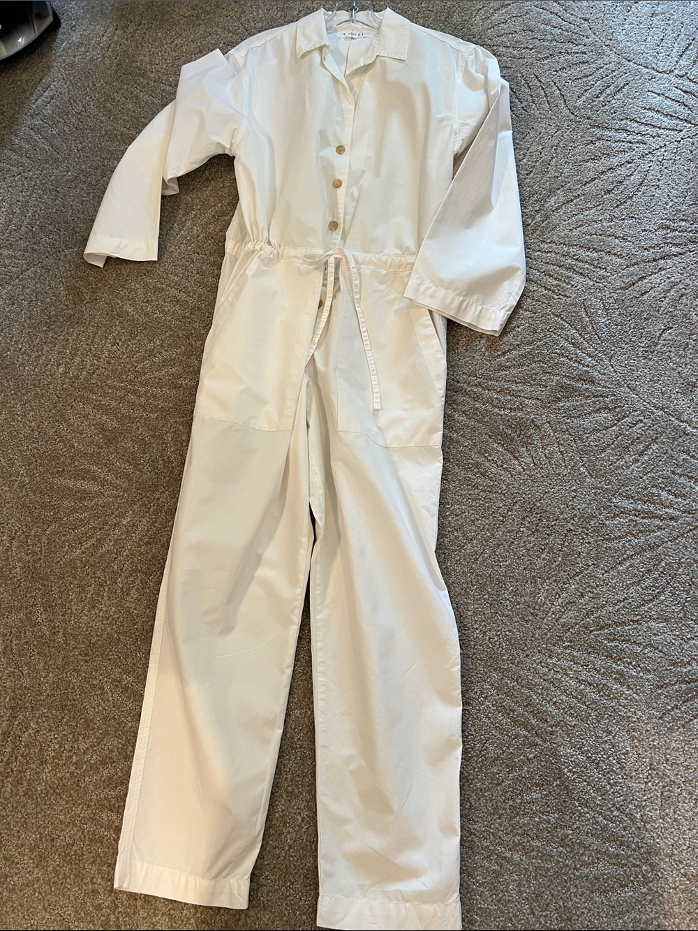 Velvet by Graham & Spencer Off-White Utility Drawstring Jumpsuit